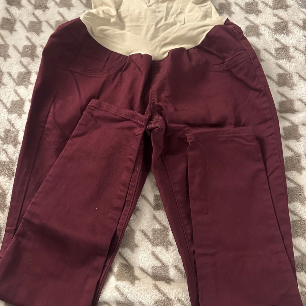 Indigo Blue Red and Cream Leggings Soft Stretchy Fit